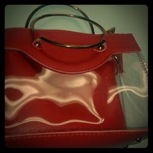 ●Clear red & gold Purse●
